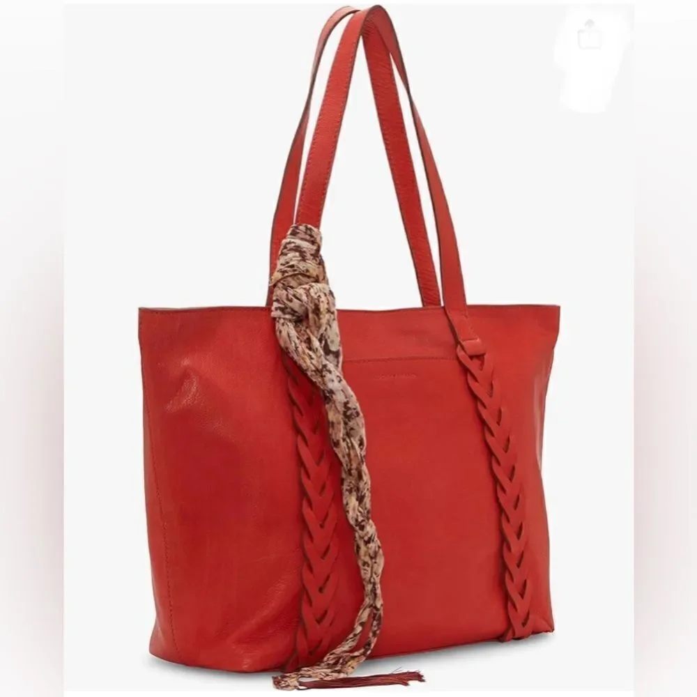 Lucky Brand Ella Leather Bohemian Tote Shoulder Bag Purse